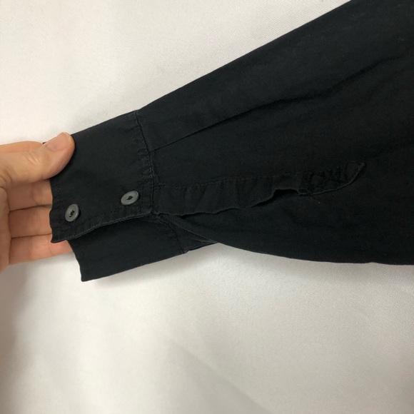 Soft Surroundings Lightweight Black Cotton Shirt Dress/Tunic Deep Side Slits - Picture 5 of 9